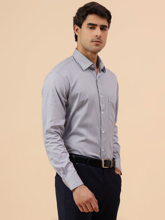 Formal Shirt for Men l Breathable & Soft with Color Fastness Regular Fit Spread Collar Neck Cotton Fabric Printed Pattern