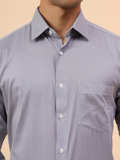 Formal Shirt for Men l Breathable & Soft with Color Fastness Regular Fit Spread Collar Neck Cotton Fabric Printed Pattern