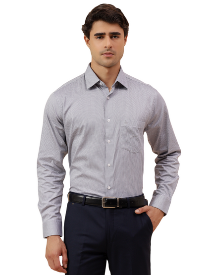 Formal Shirt for Men l Breathable & Soft with Color Fastness Regular Fit Spread Collar Neck Cotton Fabric Printed Pattern