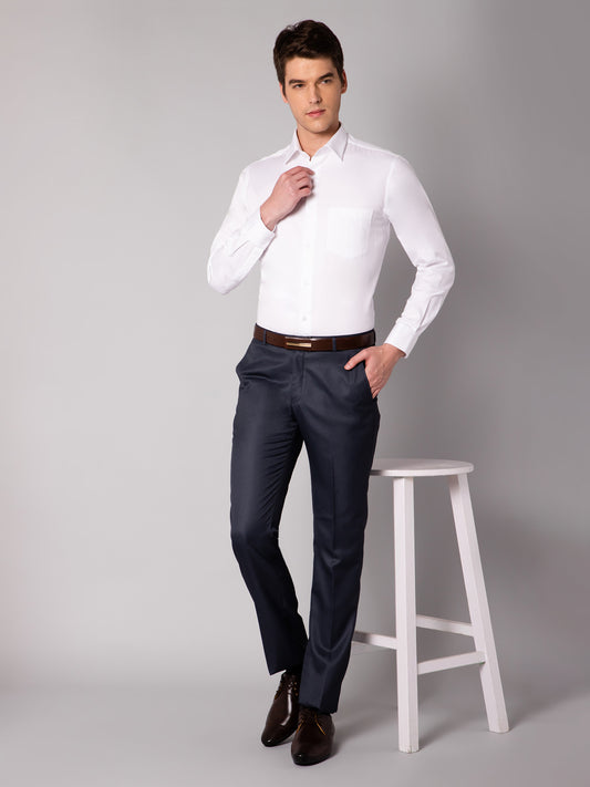 Formal Shirt for Men l Breathable & Soft with Color Fastness Regular Fit Spread Collar Neck Cotton Blend Fabric Solid Pattern