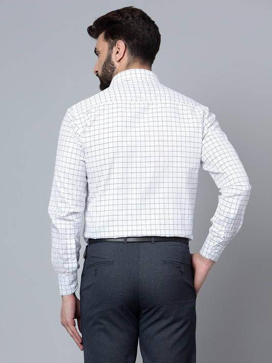 Formal Shirt for Men l Breathable & Soft with Color Fastness Regular Fit Spread Collar Neck Premium Cotton Blend Fabric Check Pattern