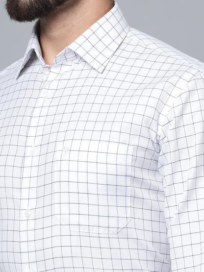 Formal Shirt for Men l Breathable & Soft with Color Fastness Regular Fit Spread Collar Neck Premium Cotton Blend Fabric Check Pattern