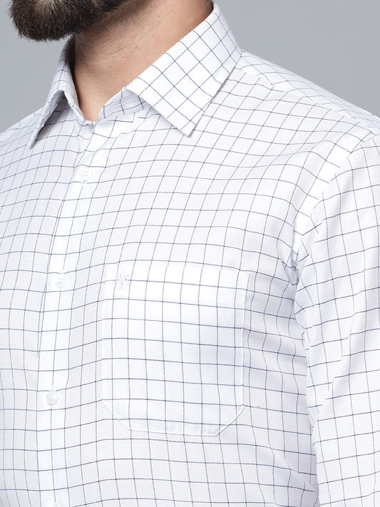 Formal Shirt for Men l Breathable & Soft with Color Fastness Regular Fit Spread Collar Neck Premium Cotton Blend Fabric Check Pattern