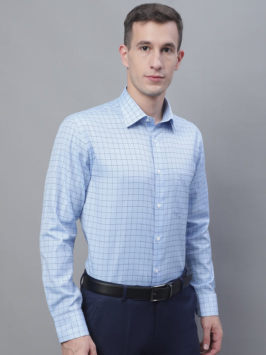 Cantabil Men Formal Full Sleeve Sky Blue Shirt (7135100797067)