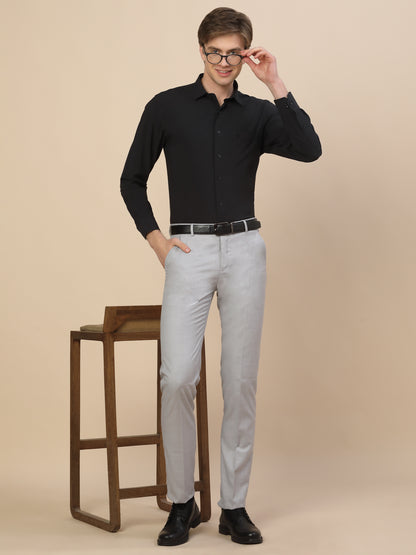 Formal Shirt for Men | Breathable & Soft with Color Fastness Regular Fit Spread Collar Neck Polyester Fabric Solid Pattern