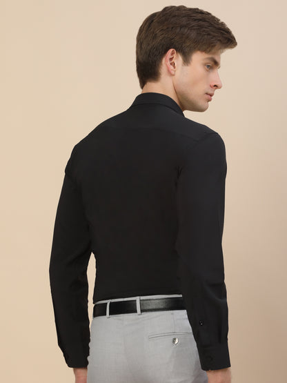 Formal Shirt for Men | Breathable & Soft with Color Fastness Regular Fit Spread Collar Neck Polyester Fabric Solid Pattern