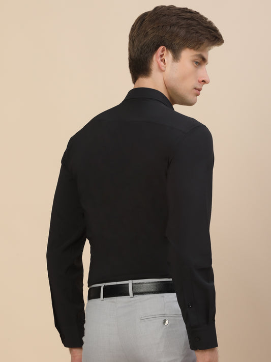 Formal Shirt for Men | Breathable & Soft with Color Fastness Regular Fit Spread Collar Neck Polyester Fabric Solid Pattern