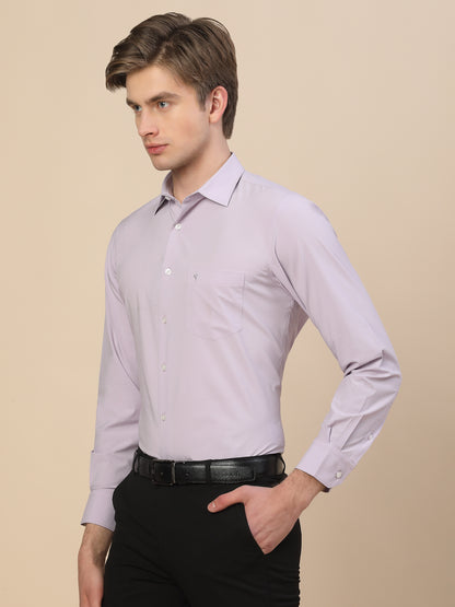 Formal Shirt for Men | Breathable & Soft with Color Fastness Regular Fit Spread Collar Neck Polyester Fabric Solid Pattern