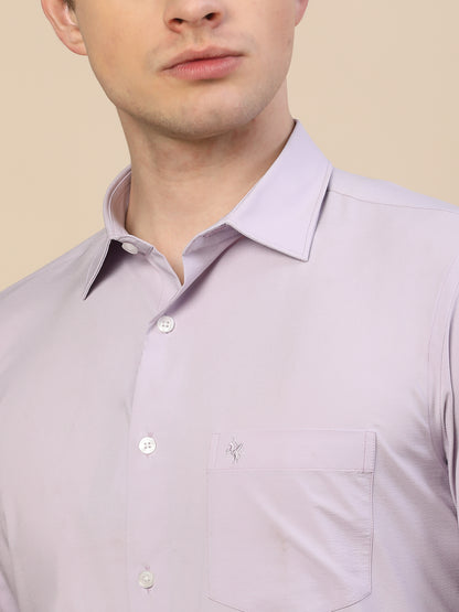 Formal Shirt for Men | Breathable & Soft with Color Fastness Regular Fit Spread Collar Neck Polyester Fabric Solid Pattern