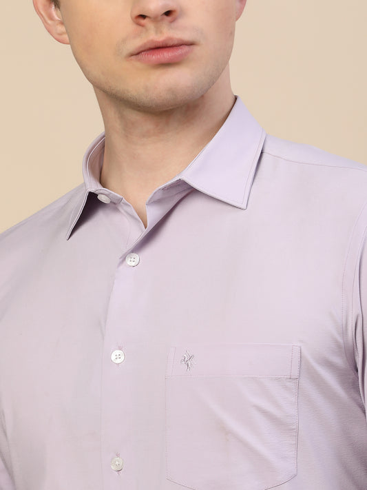 Formal Shirt for Men | Breathable & Soft with Color Fastness Regular Fit Spread Collar Neck Polyester Fabric Solid Pattern