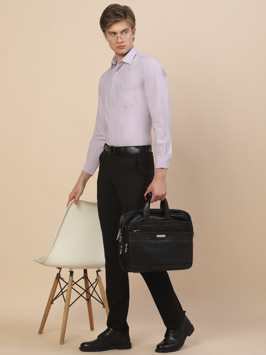 Formal Shirt for Men | Breathable & Soft with Color Fastness Regular Fit Spread Collar Neck Polyester Fabric Solid Pattern