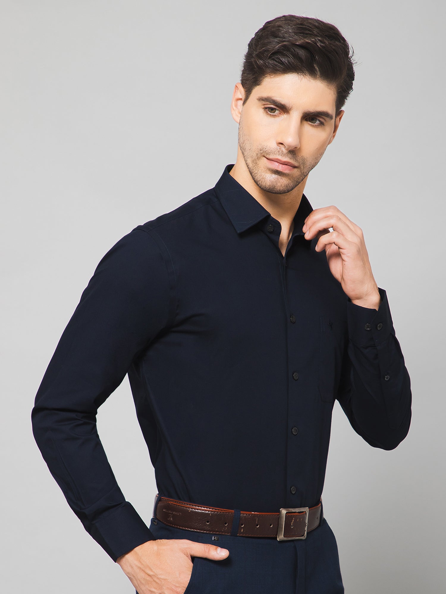 Cantabil Men Navy Shirt (7133141598347)