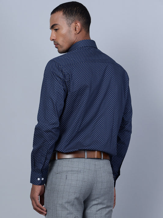 Cantabil Men Navy Blue Formal Shirt (7135817007243)