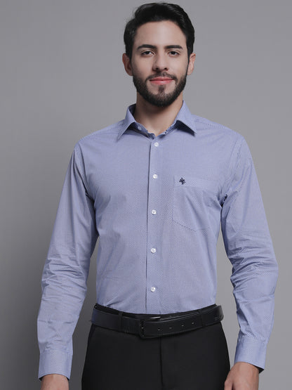 Formal Shirt for Men l Breathable & Soft with Color Fastness Regular Fit Spread Collar Neck 100% Cotton Fabric Self Design Pattern