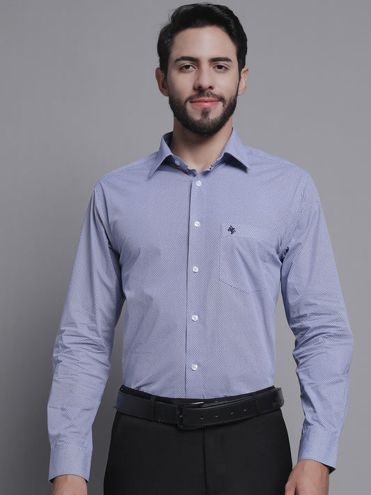 Formal Shirt for Men l Breathable & Soft with Color Fastness Regular Fit Spread Collar Neck 100% Cotton Fabric Self Design Pattern
