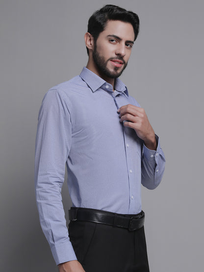 Formal Shirt for Men l Breathable & Soft with Color Fastness Regular Fit Spread Collar Neck 100% Cotton Fabric Self Design Pattern