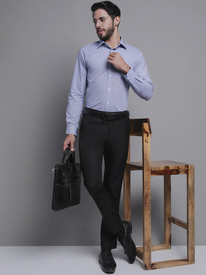 Formal Shirt for Men l Breathable & Soft with Color Fastness Regular Fit Spread Collar Neck 100% Cotton Fabric Self Design Pattern