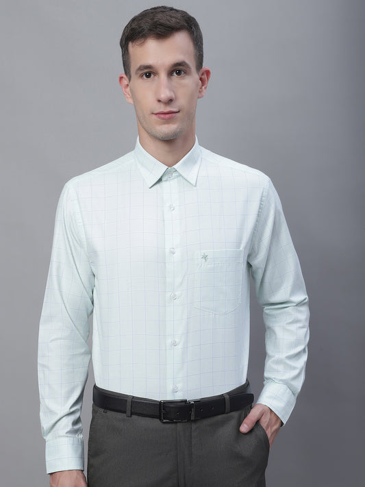 Cantabil Men Formal Full Sleeve Green Shirt (7135107055755)