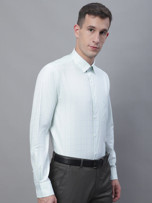 Cantabil Men Formal Full Sleeve Green Shirt (7135107055755)