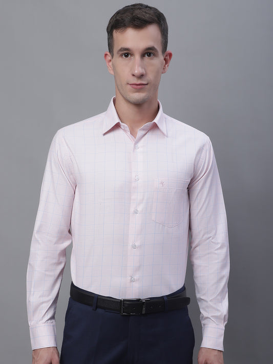 Cantabil Men Formal Full Sleeve Peach Shirt (7135107514507)