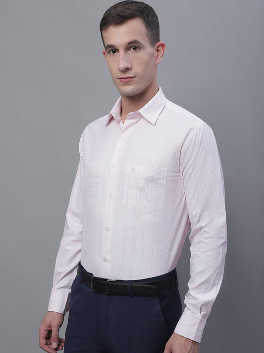Cantabil Men Formal Full Sleeve Peach Shirt (7135107514507)