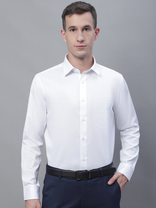 Cantabil Men Formal Full Sleeve White Shirt (7135109185675)