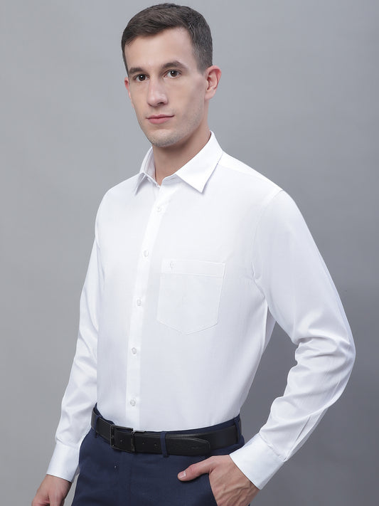 Cantabil Men Formal Full Sleeve White Shirt (7135109185675)