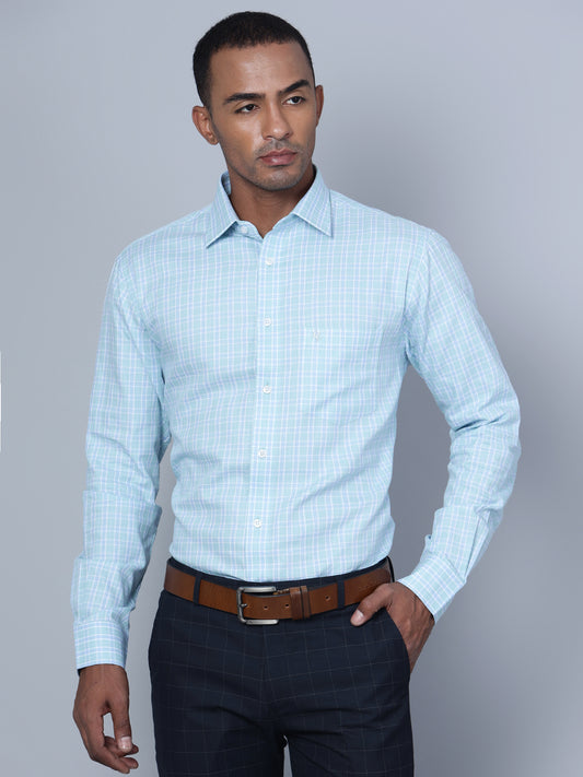 Cantabil Men Mint Blue Formal Shirt (7135822872715)