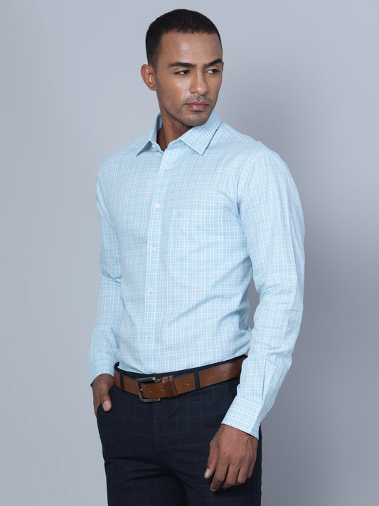 Cantabil Men Mint Blue Formal Shirt (7135822872715)