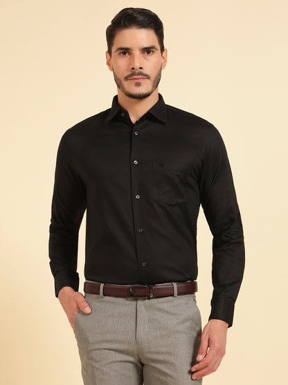 Formal Shirt for Men | Breathable & Soft with Color Fastness Slim Fit Giza Cotton Fabric Solid Pattern