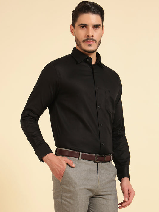 Formal Shirt for Men | Breathable & Soft with Color Fastness Slim Fit Giza Cotton Fabric Solid Pattern