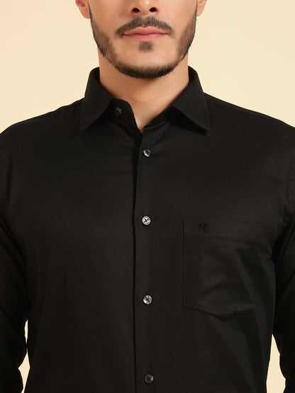 Formal Shirt for Men | Breathable & Soft with Color Fastness Slim Fit Giza Cotton Fabric Solid Pattern