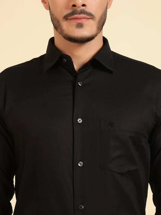 Formal Shirt for Men | Breathable & Soft with Color Fastness Slim Fit Giza Cotton Fabric Solid Pattern