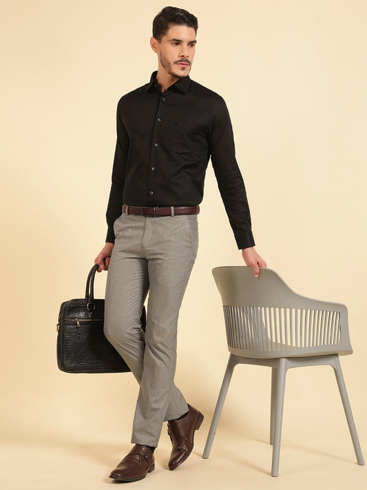 Formal Shirt for Men | Breathable & Soft with Color Fastness Slim Fit Giza Cotton Fabric Solid Pattern