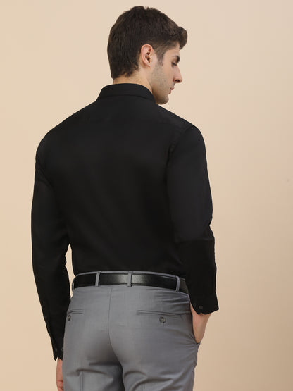 Formal Shirt for Men | Breathable & Soft with Color Fastness Regular Fit Spread Collar Neck Cotton Blend Fabric Solid Pattern