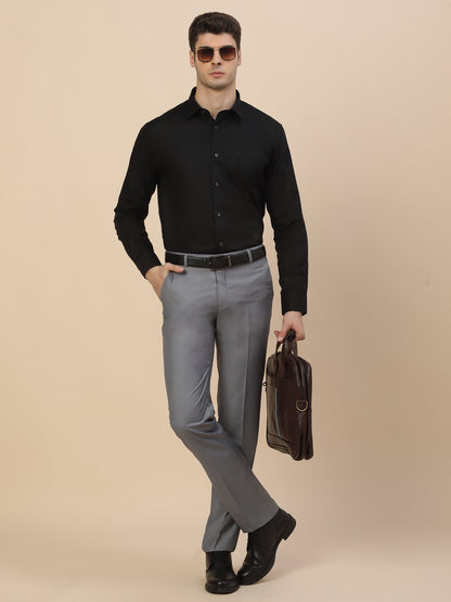 Formal Shirt for Men | Breathable & Soft with Color Fastness Regular Fit Spread Collar Neck Cotton Blend Fabric Solid Pattern