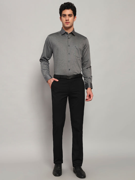 Formal Shirt for Men l Breathable & Soft with Color Fastness Regular Fit Spread Collar Neck Cotton Blend Fabric Solid Pattern