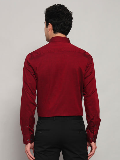 Formal Shirt for Men l Breathable & Soft with Color Fastness Regular Fit Spread Collar Neck Cotton Blend Fabric Solid Pattern