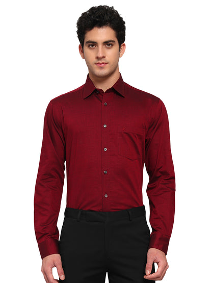 Formal Shirt for Men l Breathable & Soft with Color Fastness Regular Fit Spread Collar Neck Cotton Blend Fabric Solid Pattern