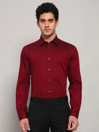 Formal Shirt for Men l Breathable & Soft with Color Fastness Regular Fit Spread Collar Neck Cotton Blend Fabric Solid Pattern