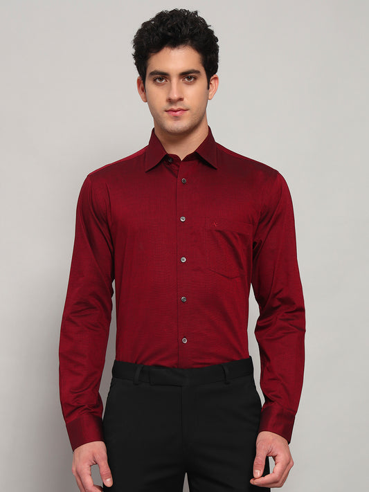 Formal Shirt for Men l Breathable & Soft with Color Fastness Regular Fit Spread Collar Neck Cotton Blend Fabric Solid Pattern