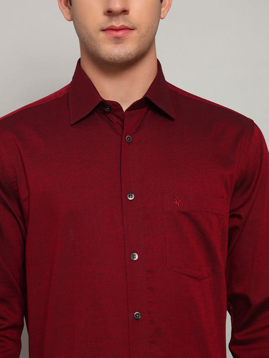 Formal Shirt for Men l Breathable & Soft with Color Fastness Regular Fit Spread Collar Neck Cotton Blend Fabric Solid Pattern