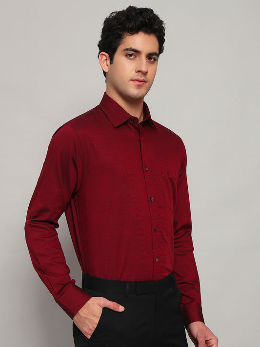 Formal Shirt for Men l Breathable & Soft with Color Fastness Regular Fit Spread Collar Neck Cotton Blend Fabric Solid Pattern