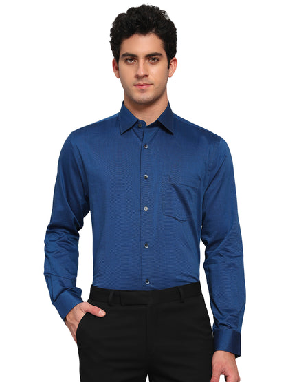 Formal Shirt for Men l Breathable & Soft with Color Fastness Regular Fit Spread Collar Neck Cotton Blend Fabric Solid Pattern