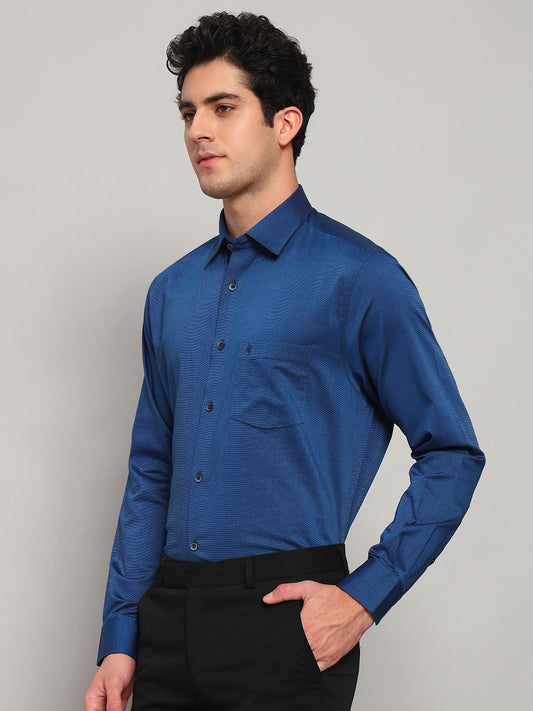 Formal Shirt for Men l Breathable & Soft with Color Fastness Regular Fit Spread Collar Neck Cotton Blend Fabric Solid Pattern