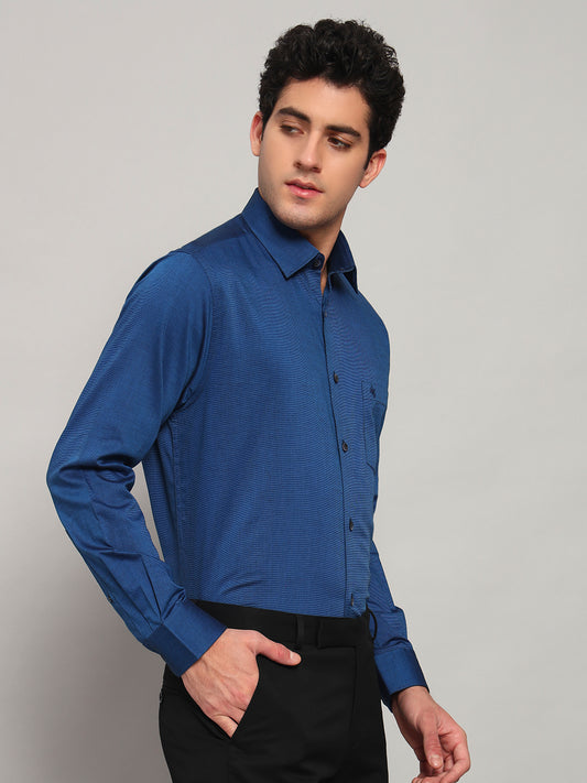 Formal Shirt for Men l Breathable & Soft with Color Fastness Regular Fit Spread Collar Neck Cotton Blend Fabric Solid Pattern