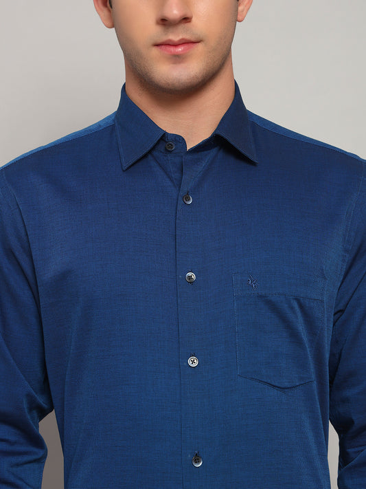 Formal Shirt for Men l Breathable & Soft with Color Fastness Regular Fit Spread Collar Neck Cotton Blend Fabric Solid Pattern