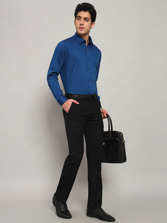 Formal Shirt for Men l Breathable & Soft with Color Fastness Regular Fit Spread Collar Neck Cotton Blend Fabric Solid Pattern