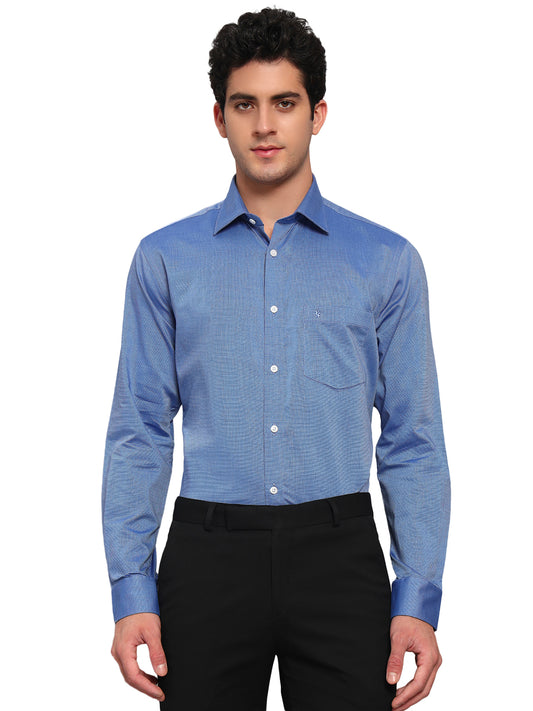 Formal Shirt for Men l Breathable & Soft with Color Fastness Regular Fit Spread Collar Neck Cotton Blend Fabric Solid Pattern