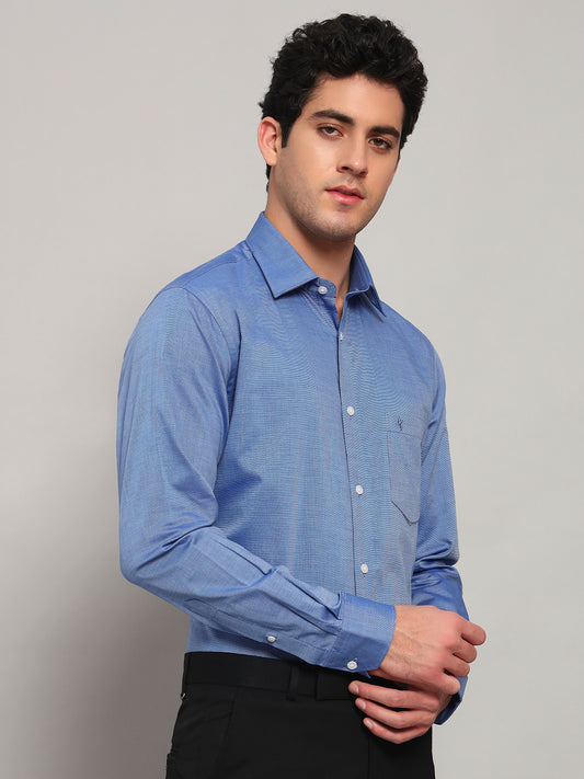 Formal Shirt for Men l Breathable & Soft with Color Fastness Regular Fit Spread Collar Neck Cotton Blend Fabric Solid Pattern